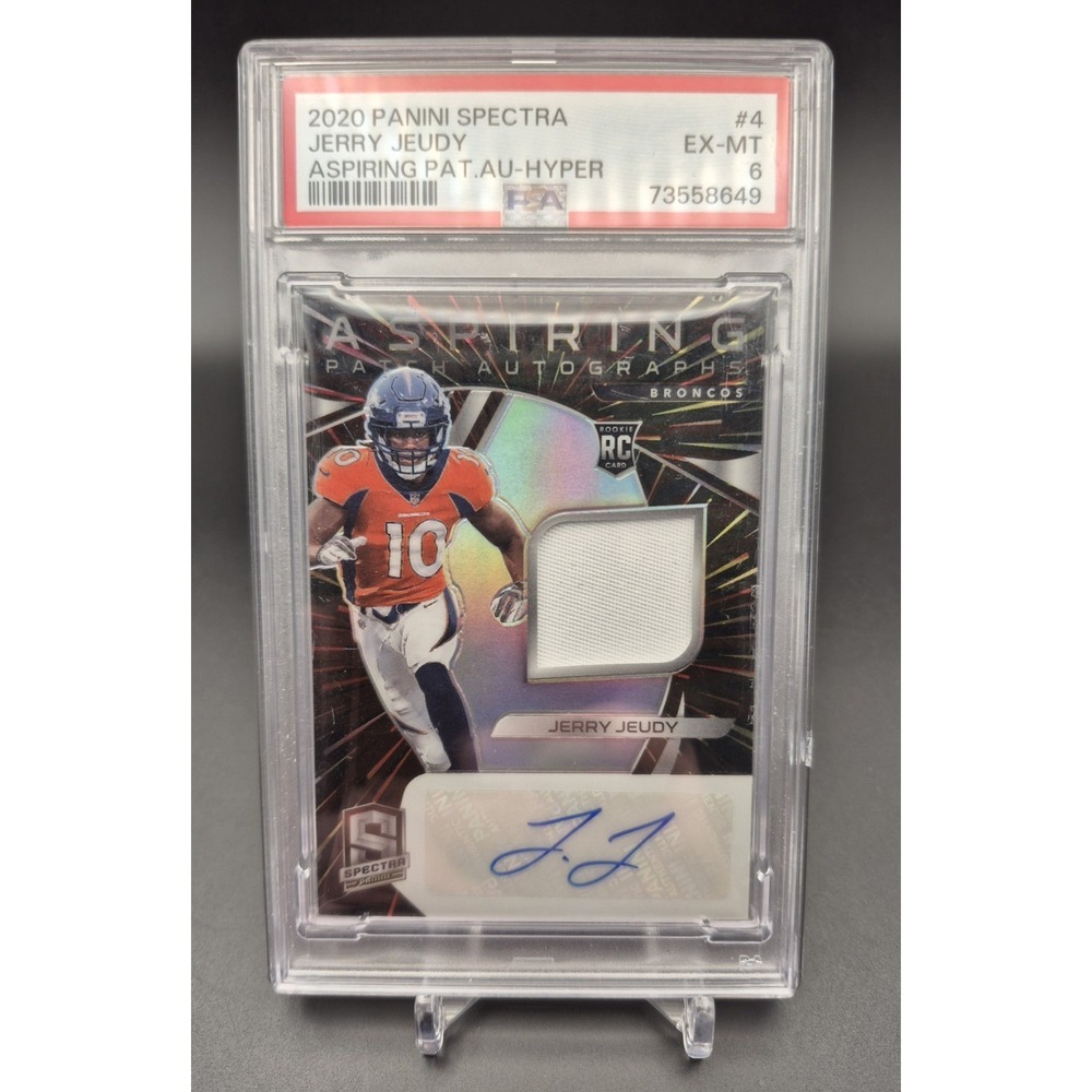 2020 Spectra Jerry Judy #4 Aspiring Patch Autographs Hyper‎ /60 (RC) (AU)Broncos